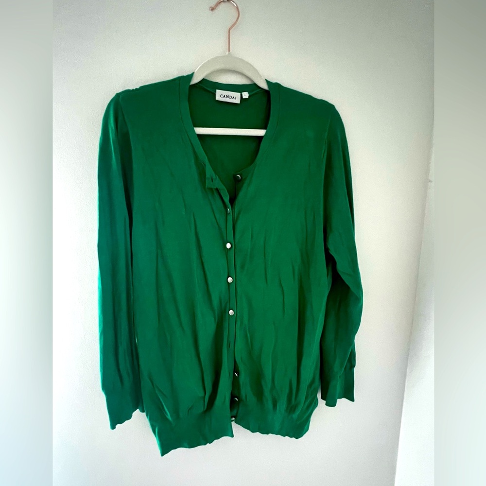 *NWOT* C&A CANDA Green Basic Knit Cardigan L